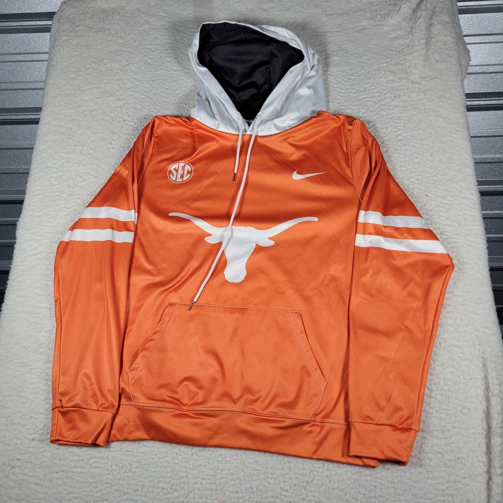Nike Texas Longhorns Hoodie Mens Medium Orange Arch Manning 16 SEC Pullover